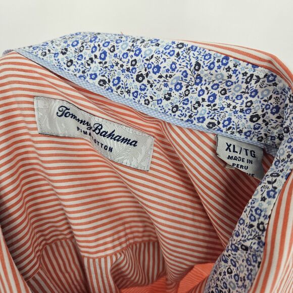 Tommy Bahama Shirt Mens Extra Large Button Up Pima Cotton Ombre Striped XL - Picture 8 of 9